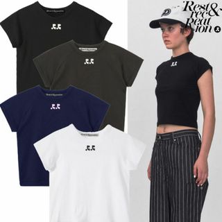 レスト アンド レクリエーション RR LOGO CROP TOP BLACK(Tシャツ(半袖/袖なし))