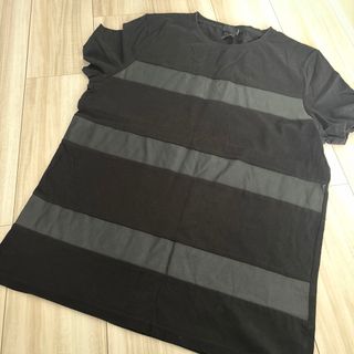 H&M メンズ　Tシャツ　レザー　ブラック