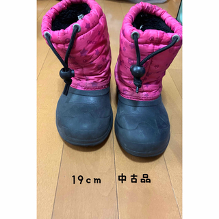 【中古品】女子　スノーブーツ　19cm ピンク　長靴(長靴/レインシューズ)