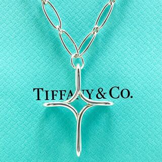 ティファニー(Tiffany & Co.)のティファニー ネックレス シルバー オープンクロス オーバル チェーン -642(ネックレス)