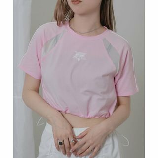 パルグループアウトレット(PAL GROUP OUTLET)の【ピンク】【RAY CASSIN】ドロストメッシュ切り替えTシャツ(カットソー(長袖/七分))