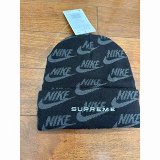 シュプリーム(Supreme)のSupreme Nike Jacquard Logos Beanie Black(ニット帽/ビーニー)