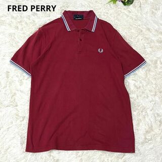 フレッドペリー(FRED PERRY)の【44サイズ】フレッドペリー ポロシャツ バイカラー ロゴ刺繍 イングランド製(ポロシャツ)