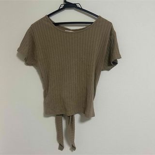 マウジー　クロップド　Tシャツ　半袖　トップス　moussy ベージュ