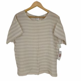 マックスマーラ(Max Mara)のMAX MARA(マックスマーラ) 白タグ シルクボーダーS/S TEE(シャツ/ブラウス(半袖/袖なし))