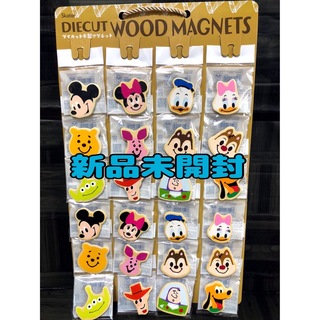 ディズニー(Disney)の【新品】ディズニー Disney ダイカット 木製マグネット 磁石 24個 (キャラクターグッズ)
