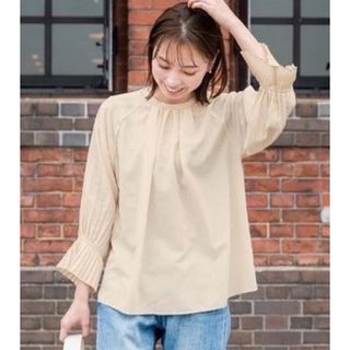 シマムラ(しまむら)の新品しまむら　Reaje 旅色　MARIEさんコラボ　袖プリーツ　ブラウス　M(シャツ/ブラウス(長袖/七分))