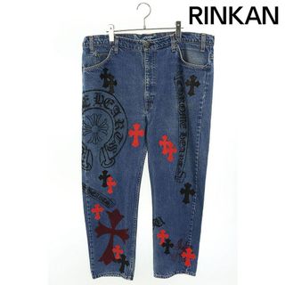 クロムハーツ(Chrome Hearts)のクロムハーツ  STENCIL DENIM ステンシル ペイントデザインクロスパッチ付きデニムパンツ メンズ 40インチ(デニム/ジーンズ)