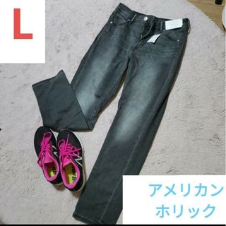 AMERICAN HOLIC - 新品未使用 アメリカンホリック 黒パンツ  ウォッシュ加工 ダメージジーンズ