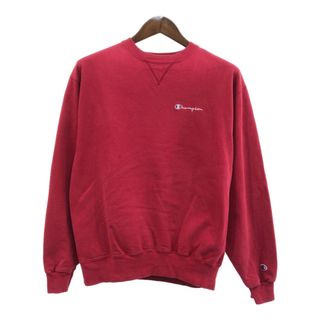 チャンピオン(Champion)の90年代 Champion チャンピオン AUTHENTIC オーセンティック スウェット ワンポイントロゴ レッド (メンズ LARGE) 中古 古着 Q8704(スウェット)