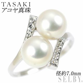 タサキ(TASAKI)の田崎真珠 K14WG アコヤ真珠 リング トワエモア ヴィンテージ製品 径約 7.0mm(リング(指輪))