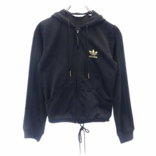 アディダス(adidas)のアディダス トレフォイルロゴプリント トラックジャケット S 黒 adidas ジャージ レディース(その他)