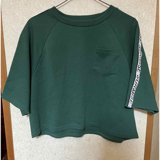ブラウニー(BROWNY)のレディース ブラウニー Tシャツ 半袖 胸ポケットあり グリーン  フリーサイズ(Tシャツ(半袖/袖なし))