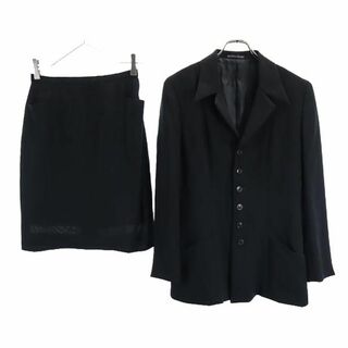 イネド(INED)のイネド 日本製 スカートスーツ 上下 セットアップ 2 ブラック系 INED バックジップ レディース(スーツ)
