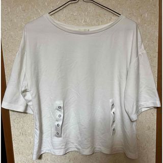 ジーユー(GU)の訳あり‼️ レディース GU Tシャツ 半袖 ホワイト Ｍサイズ(Tシャツ(半袖/袖なし))