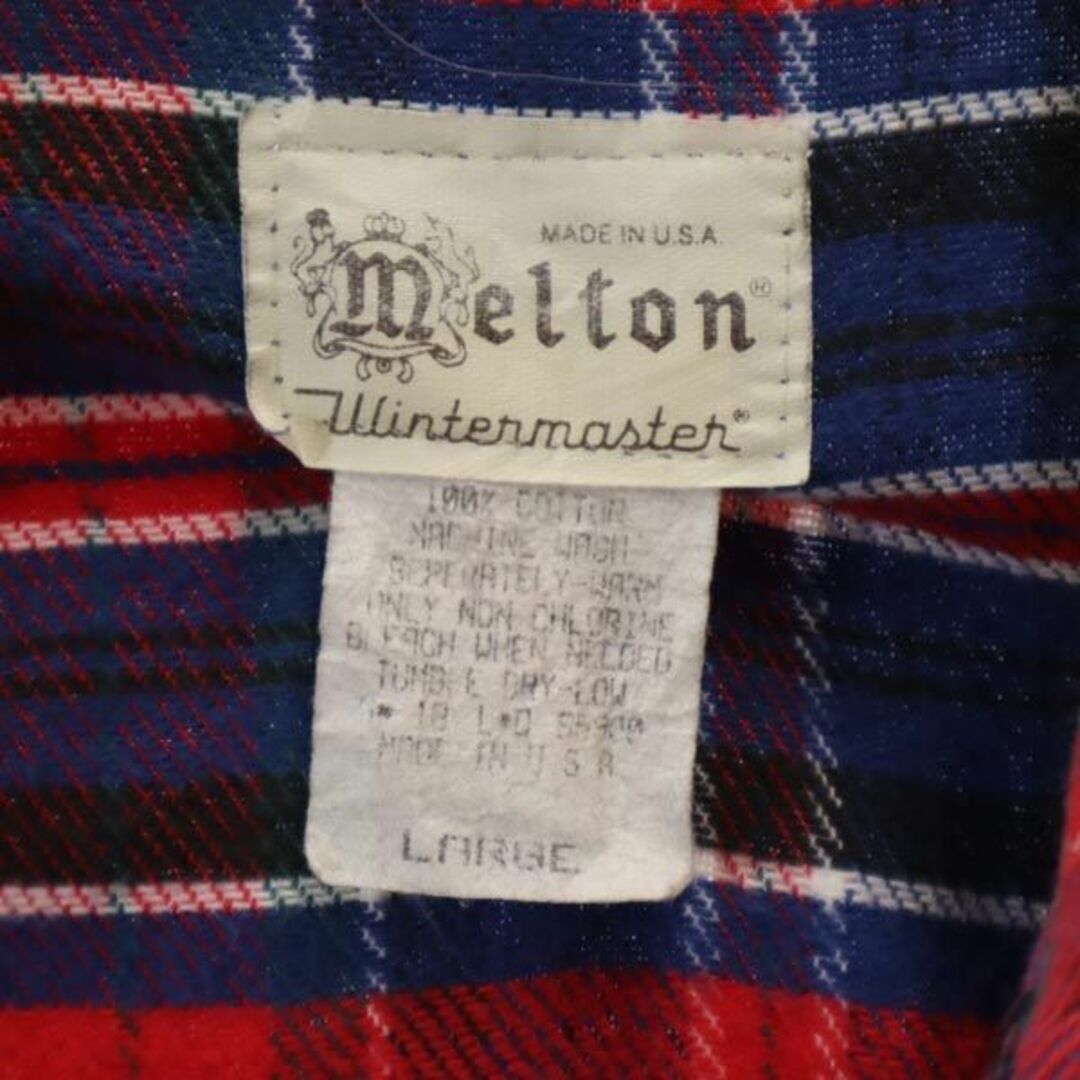 メルトン 70s ヴィンテージ USA製 チェック 長袖 ネルシャツ L 赤系 melton メンズの通販 by 古着屋BIG2nd's shop|ラクマ メルトン 70s ヴィンテージ USA製 チェック 長袖 ネルシャツ L 赤系 melton メンズの通販 by 古着屋BIG2nd's shop|ラクマ