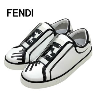 フェンディ(FENDI)のフェンディ FENDI スニーカー 靴 シューズ レザー ホワイト ブラック ジョシュアヴィーダス ロゴ(スニーカー)