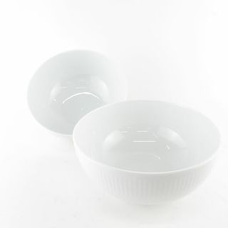 ロイヤルコペンハーゲン(ROYAL COPENHAGEN)の美品 ROYAL COPENHAGEN ロイヤルコペンハーゲン ホワイトフルーテッド 456 ボウル 2枚 ペア 深皿 ディープ SY9802K (食器)