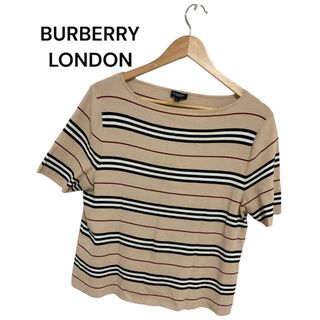 バーバリー(BURBERRY)のバーバリーロンドン　ノバボーダー　半袖カットソー　フリー　ベージュ(カットソー(半袖/袖なし))