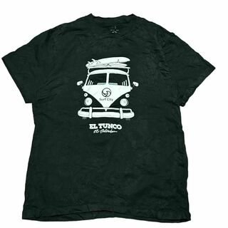 US古着 半袖Tシャツ サーフシティ エルトゥンコビーチ 車 ブラックv23(Tシャツ/カットソー(半袖/袖なし))
