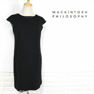 マッキントッシュフィロソフィー(MACKINTOSH PHILOSOPHY)のマッキントッシュフィロソフィー　フレンチスリーブ　ワンピース　　リボン　36　S(ひざ丈ワンピース)