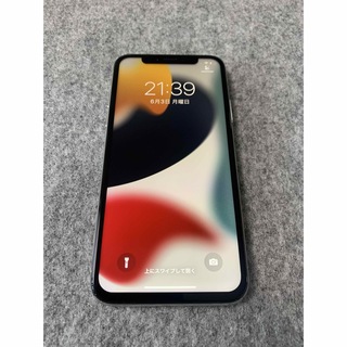 アイフォーン(iPhone)の超美品 国内版 simフリー iPhoneX 256GB シルバー色(スマートフォン本体)