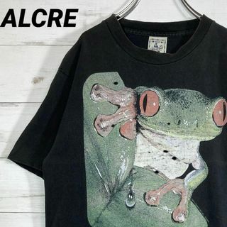 VINTAGE - 《希少》ALCRE☆USA製☆コピーライト☆シングルステッチ☆かえる☆黒☆Ｍ