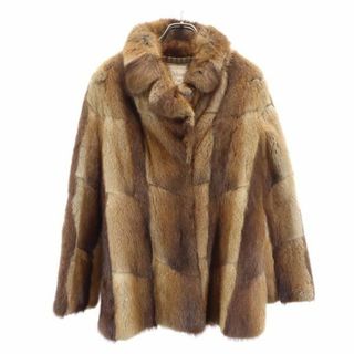 ファーデラックス ファー レザージャケット M 茶系 Fur Deluxe 毛皮ジャケット レディース(その他)