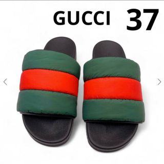 グッチ(Gucci)のGUCCI グッチ　パデッド ウェブ サンダル　37(サンダル)