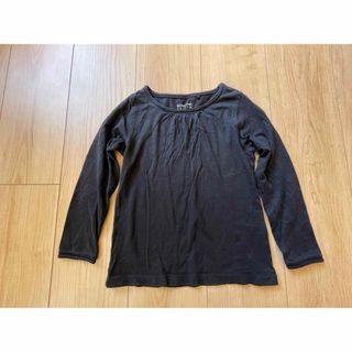 ユニクロ(UNIQLO)のUNIQLO ユニクロ　エクストラファインコットン⭐︎長袖カットソー　黒無地(Tシャツ/カットソー)