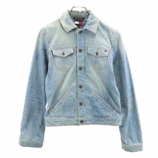 トミージーンズ(TOMMY JEANS)のトミージーンズ ロゴ刺繍 デニムジャケット M TOMMY JEANS Gジャン TOMMY HILFIGER レディース(Gジャン/デニムジャケット)