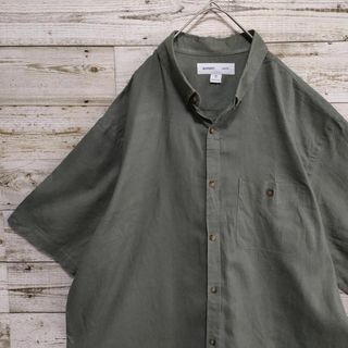 オールドネイビー(Old Navy)の【759】USA古着オールドネイビー　ボタンダウン半袖レーヨン混シャツ古着２ＸＬ(シャツ)