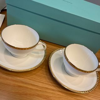 ティファニー(Tiffany & Co.)のTIFFANY&Co. Gold Band ペアカップ＆ソーサー コーヒーカップ(食器)