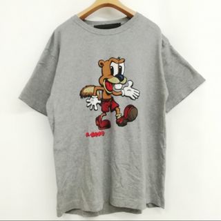 マークバイマークジェイコブス(MARC BY MARC JACOBS)の美品 R Crumb Printed Tシャツ  半袖 プリント XS グレー(Tシャツ/カットソー(七分/長袖))