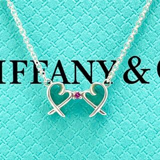 ティファニー(Tiffany & Co.)のティファニー ラビングハート 1P サファイア ネックレス シルバー 1023(ネックレス)