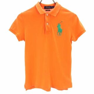 ポロラルフローレン(POLO RALPH LAUREN)のポロラルフローレン ビックポニー 半袖 ポロシャツ S オレンジ POLO RALPH LAUREN 鹿の子 レディース(ポロシャツ)