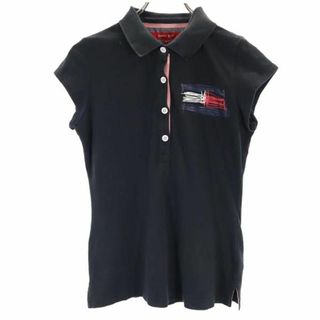 トミーガール(tommy girl)のトミーガール 半袖 ポロシャツ S ブラック tommy girl 鹿の子 レディース(ポロシャツ)