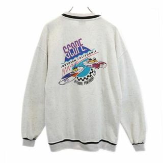 ダンブルック 90s オールド USA製 バックプリント 長袖 トレーナー L グレー系 Dunbrooke スウェット 裏起毛 メンズ(スウェット)