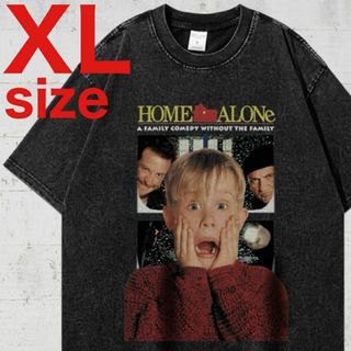 ホーム アローン　Home Alone　スクリーン　半袖Tシャツ　ブラック　XL(Tシャツ/カットソー(半袖/袖なし))