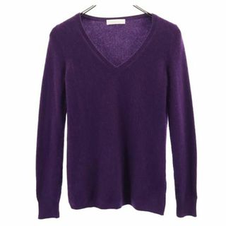 ユニクロ(UNIQLO)のユニクロ カシミヤ100％ 長袖 Vネック セーター M パープル系 UNIQLO +J ニット レディース(ニット/セーター)