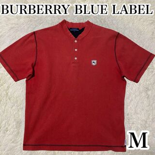 バーバリーブルーレーベル(BURBERRY BLUE LABEL)の【希少】バーバリーブルーレーベル　半袖　シャツ　トップス　ホースロゴ　赤 M(Tシャツ/カットソー(半袖/袖なし))