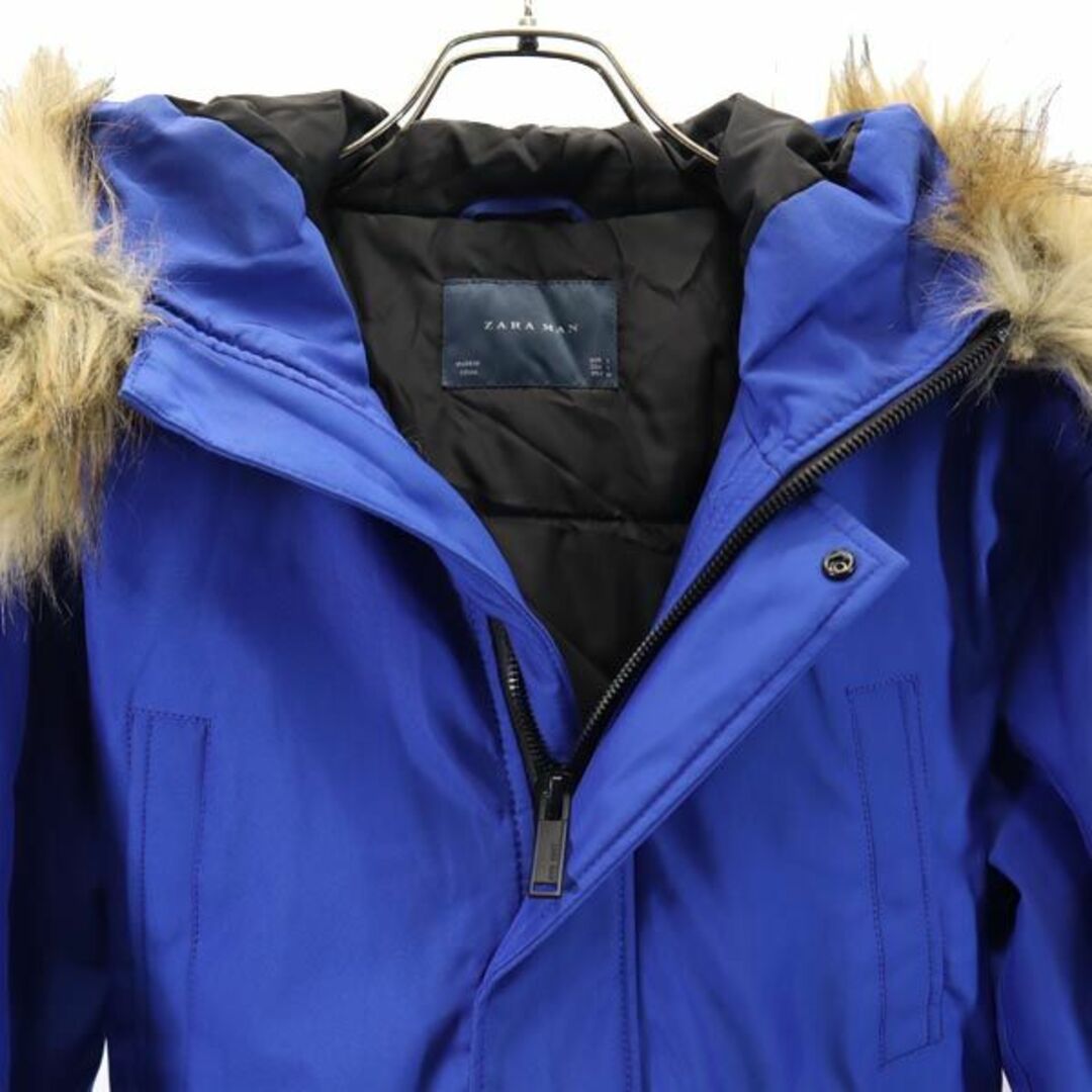 ZARA - ザラマン 中綿ジャケット S 青系 ZARA MAN ファー メンズ ZARA - ザラマン 中綿ジャケット S 青系 ZARA MAN ファー メンズ