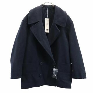 ユニクロ(UNIQLO)のユニクロ 未使用 ウールブレンド ピーコート S グレー UNIQLO +J タグ付き レディース(ピーコート)