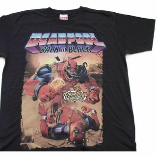 マーベル(MARVEL)のMARVELマーベル DEADPOOLデッドプール BACK IN BLACK VENOMPOOL HUNGRY コットンTシャツ 黒 M★アニメ アメコミ キャラ アベンジャーズ(Tシャツ/カットソー(半袖/袖なし))