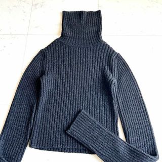 セリーヌ(celine)のCELINE フィービー期 ショート丈 タートルネックリブニット グレー XS(ニット/セーター)