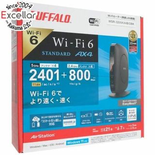 バッファロー(Buffalo)のBUFFALO　無線LANルータ　AirStation WSR-3200AX4B/DBK　ブラック(PC周辺機器)