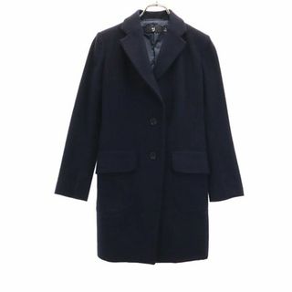 ユニクロ プラスジェイ ウールブレンド チェスターコート S ネイビー UNIQLO +J レディース(チェスターコート)