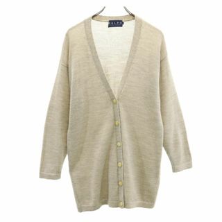 ラルフローレン(Ralph Lauren)のラルフローレン 長袖 ウール100％ Vネック カーディガン M ベージュ系 RALPH LAUREN レディース(カーディガン)