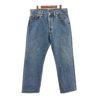 リーバイス(Levi's)の90年代 イギリス製 Levi's リーバイス デニムパンツ ユーロ ブルー (メンズ W34 L30) 中古 古着 Q8752(デニム/ジーンズ)