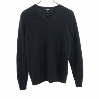 ユニクロ(UNIQLO)のユニクロ 長袖 カシミヤ Vネック セーター M ブラック UNIQLO +J レディース(ニット/セーター)